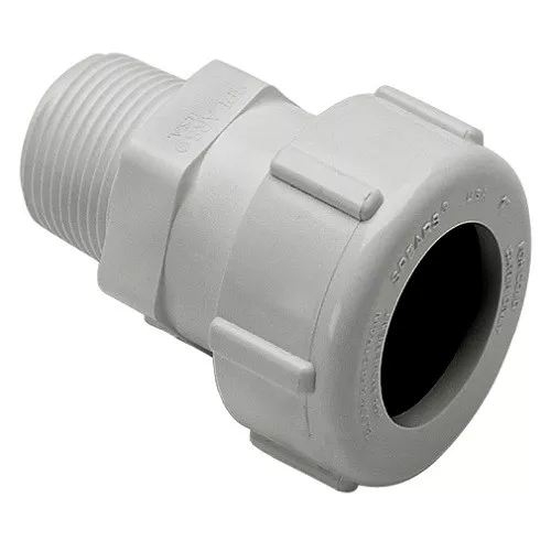 1/2" IPS PVC Compression X MPT Adapter (White)