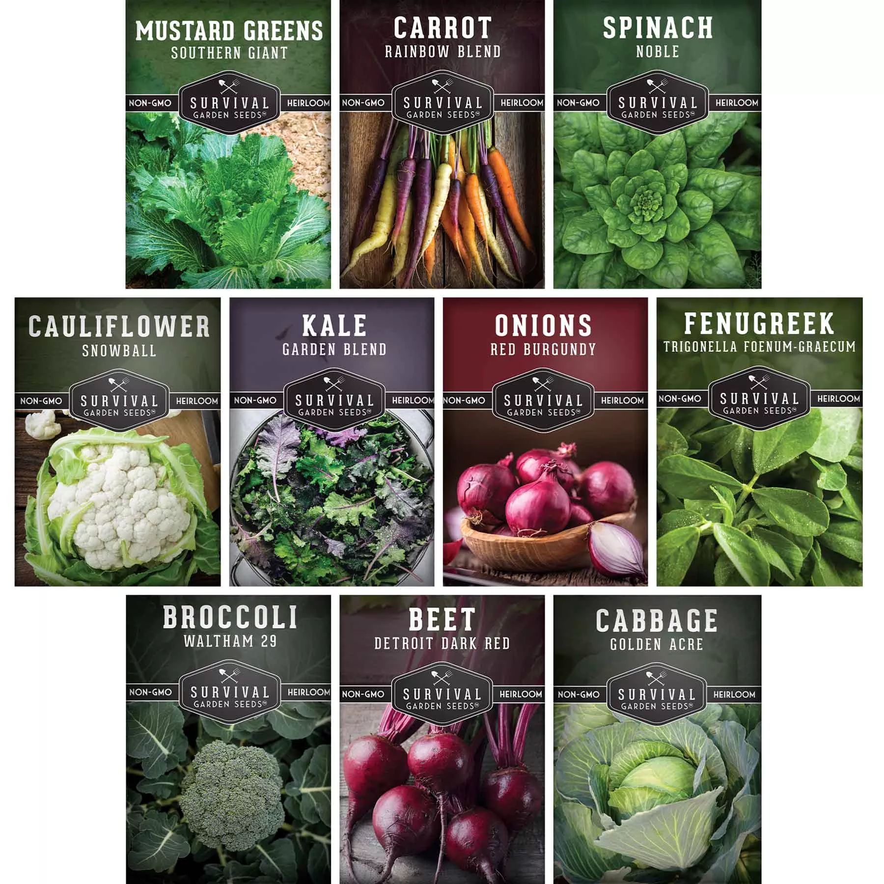 10-variety-heirloom-spring-vegetable-seed-collection-non-gmo-cool-weather-crops- 10-Variety Heirloom Spring Vegetable Seed Collection – Non-GMO Cool-Weather Crops for Early, Fall, or Indoor Gardening