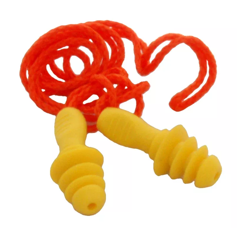 Box of 100 Pair of Easy-Fit ear plugs w/corded nylon neck string