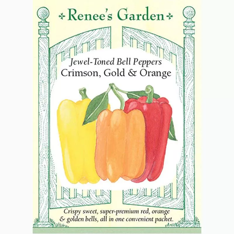 ‘Crimson, Gold & Orange’ Jewel-Toned Bell Pepper Seeds