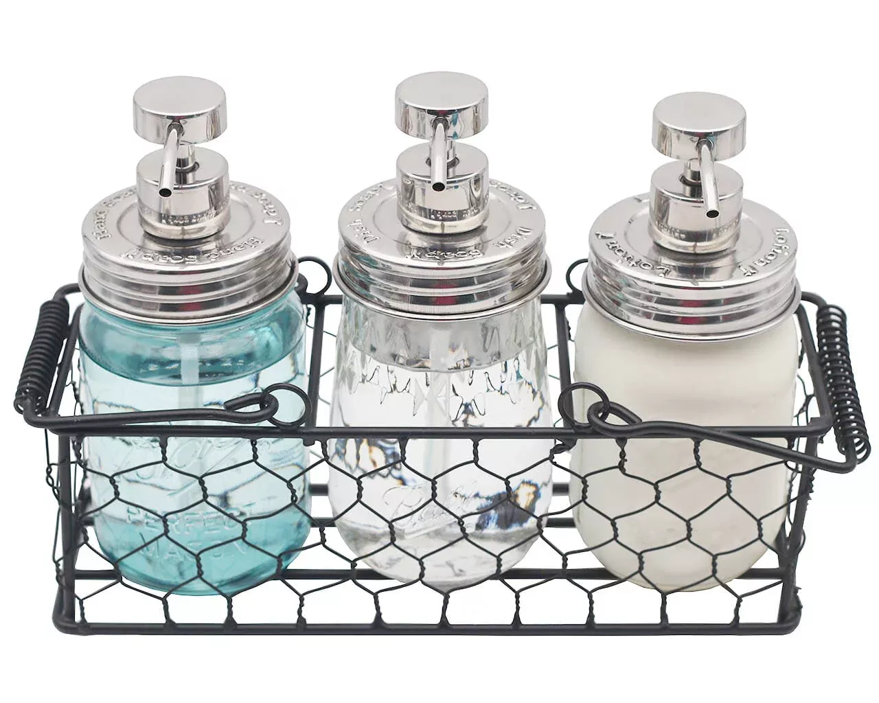 hand-soap-dish-soap-lotion-embossed-shiny-dispenser-pumps-regular-mouth-mason-ja "Hand Soap," "Dish Soap," and "Lotion" Embossed Shiny Dispenser Pumps for Regular Mouth Mason Jars 3 Pack