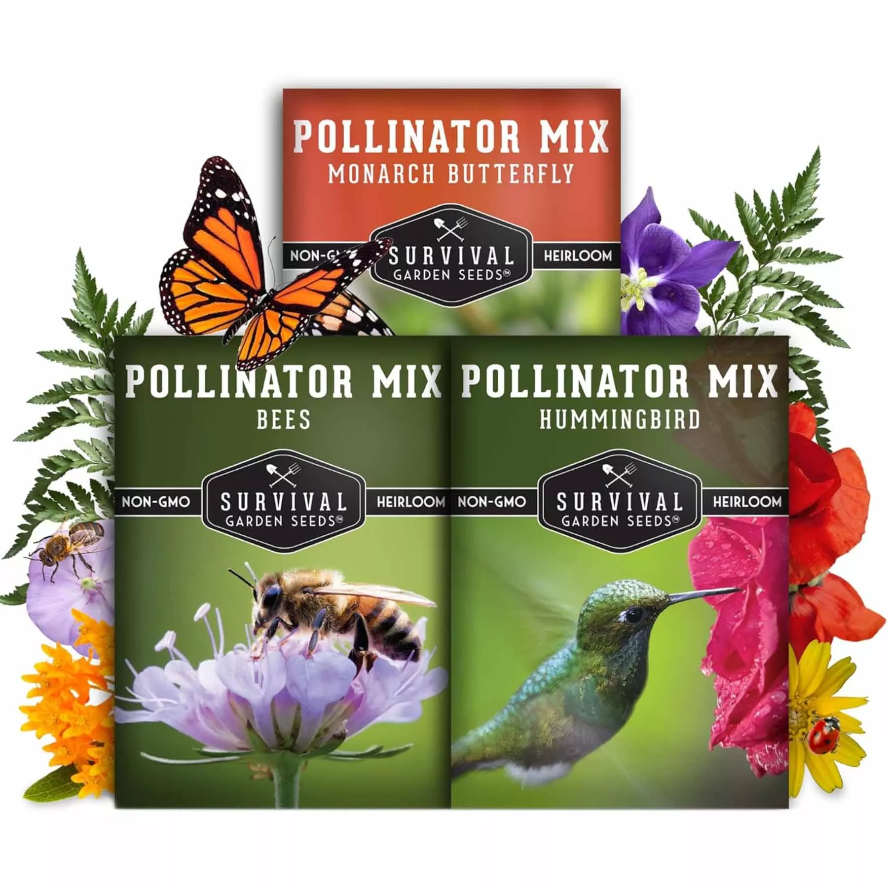 pollinator-flower-seed-collection-wildflower-mixes-bees-butterflies-hummingbirds Pollinator Flower Seed Collection - Wildflower Mixes for Bees, Butterflies & Hummingbirds