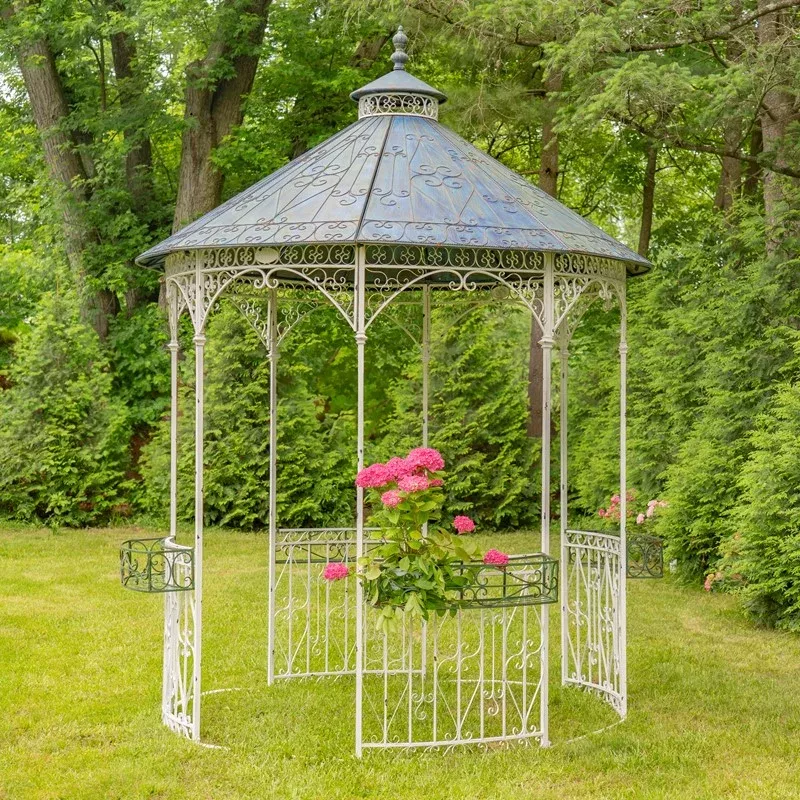 seville-round-iron-garden-gazebo "Seville" Round Iron Garden Gazebo