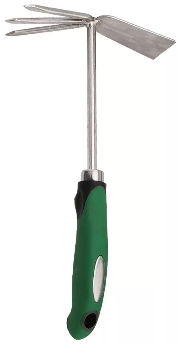 stainless-fork-hoe-combo-tool-w-green-handle-30cm Stainless Fork/Hoe Combo Tool w/green handle 30cm