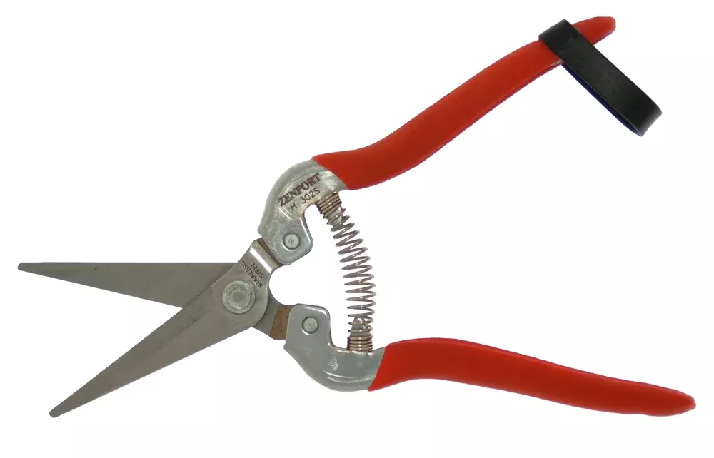 straight-serrated-stainless-blade-harvest-bunch-cutter Straight, Serrated Stainless Blade Harvest/Bunch Cutter
