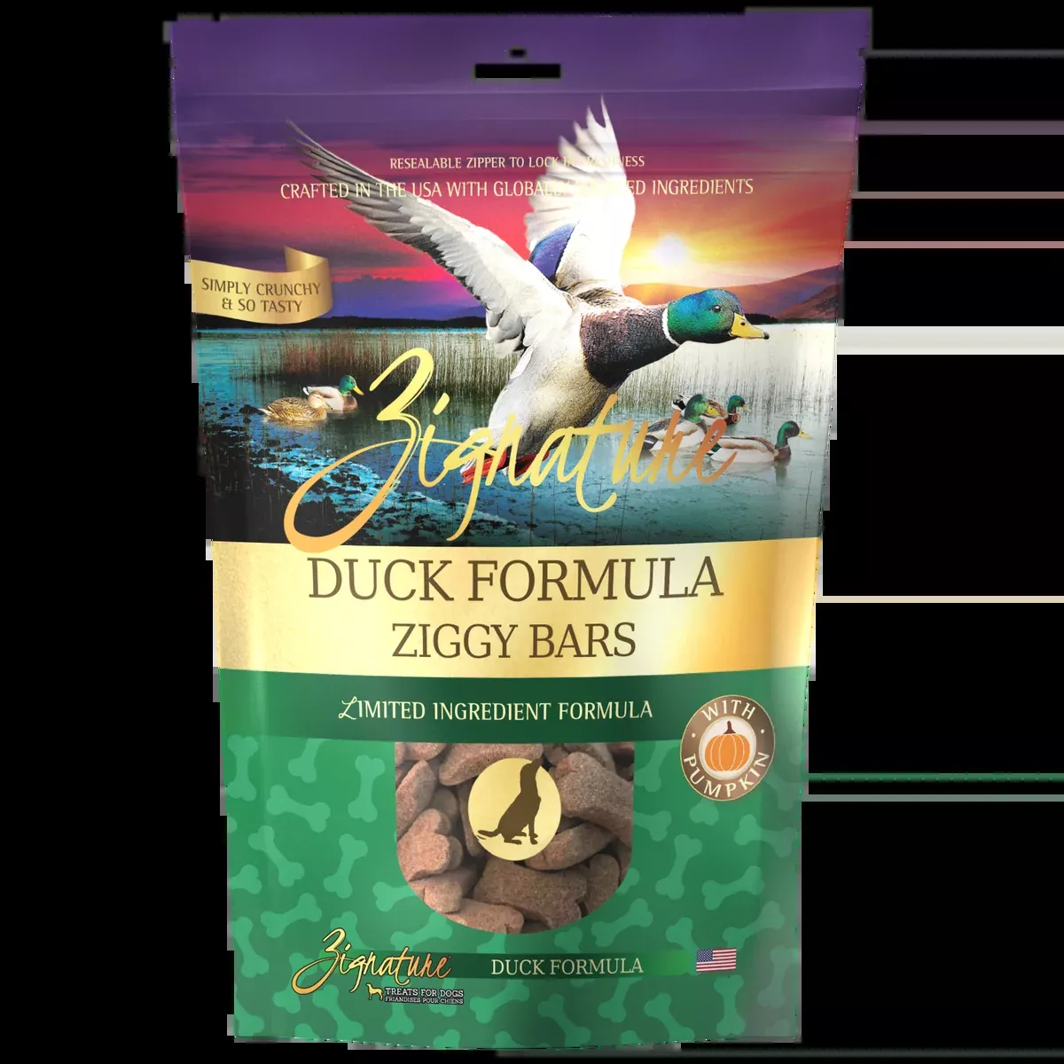 Zignature Ziggy Bars Duck Formula Dog Treats